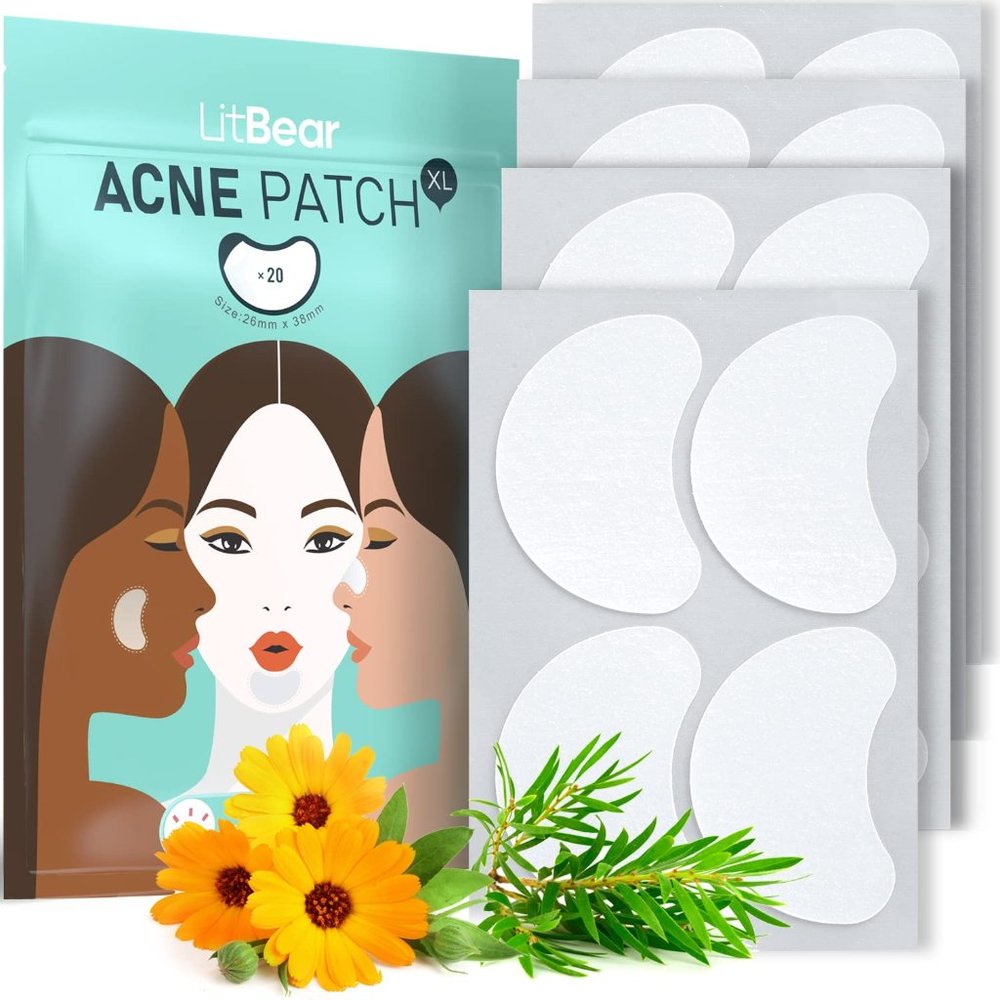 LitBear Acne Patches Extra Large, Hydrocolloid Pimple Patches for Large Breakout